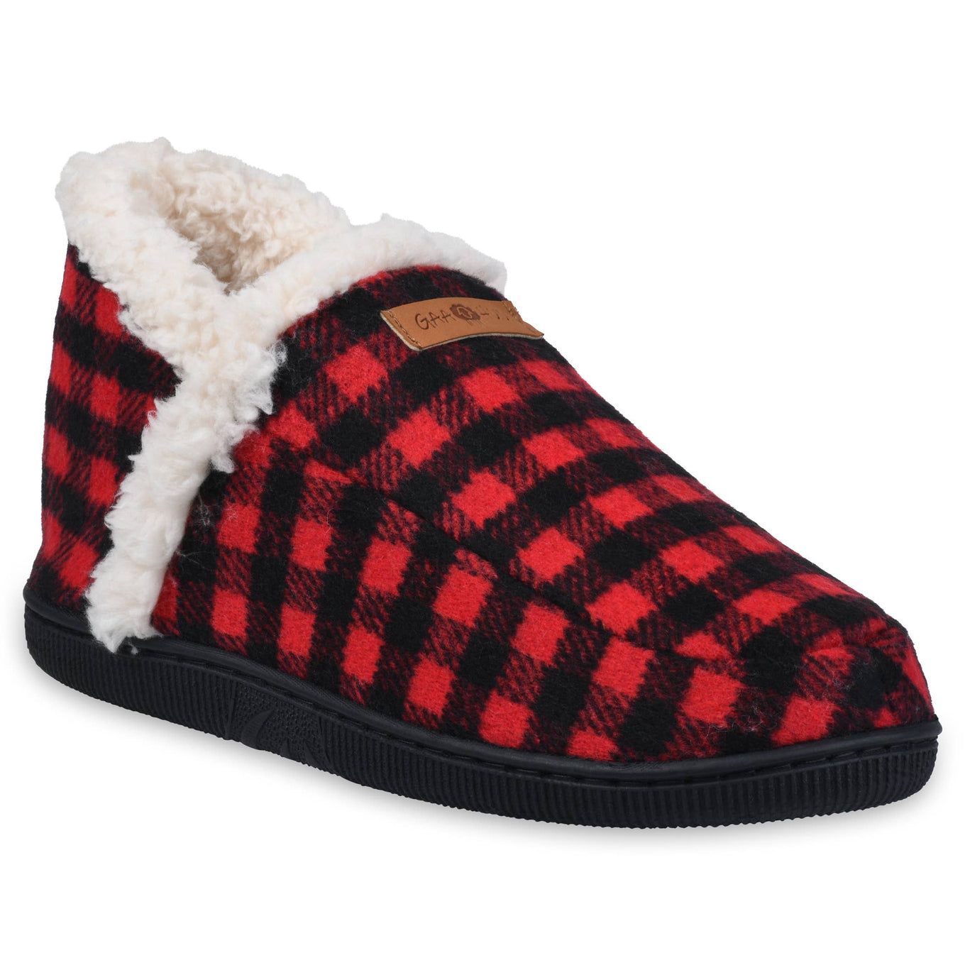gaahuu Buffalo Plaid & Faux Shearling Memory Foam Slipper Boots
