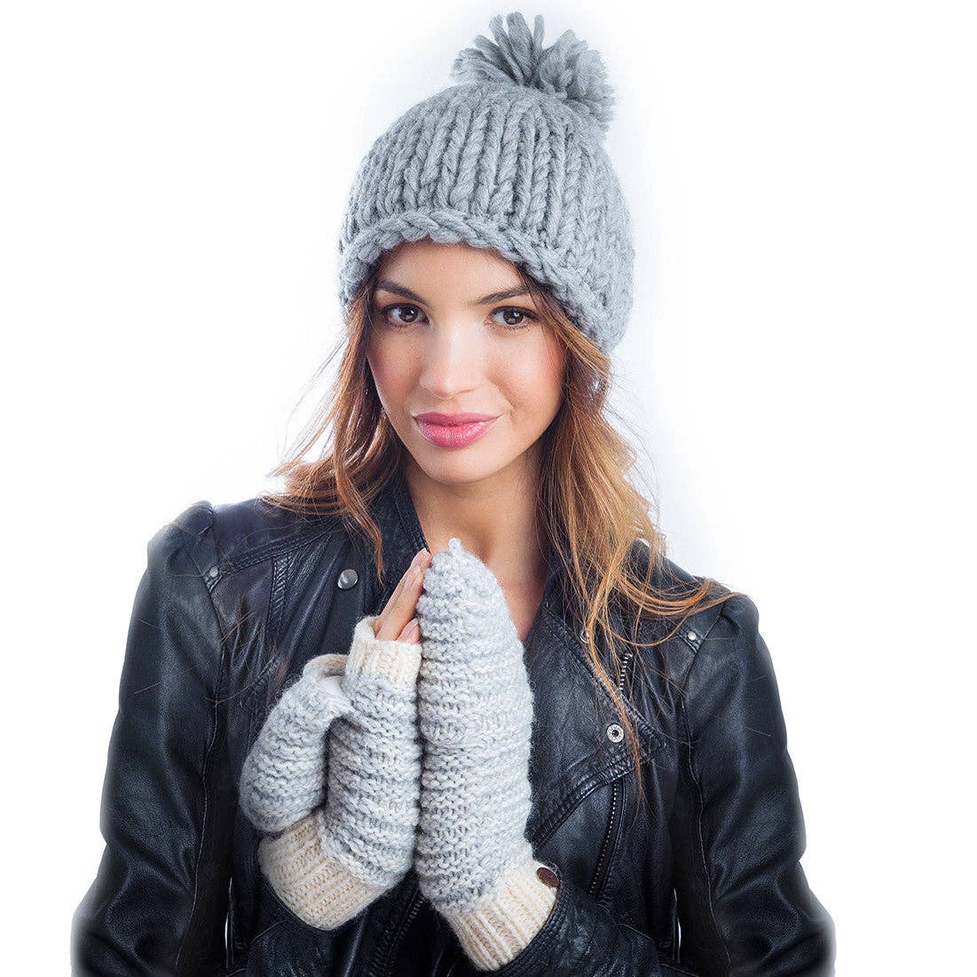 Nirvanna Designs Speckle Hand-Knit Wool Convertible Mittens