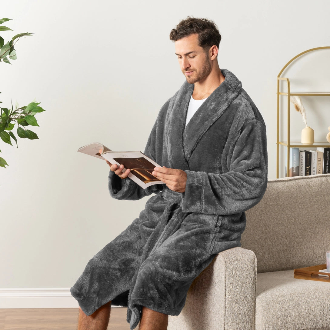 Pavilia Sherpa Fleece Men's Robe