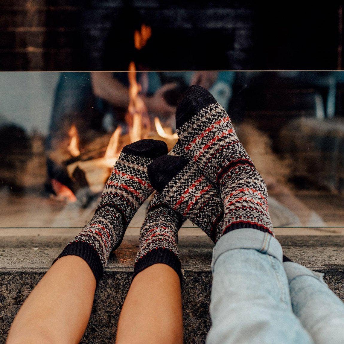 Nordic Wools Sigrid Merino Wool Blend Unisex Socks / Black Mix