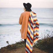 West Path Mexican Grande Falsa Blanket / Deep Orange & Yellow