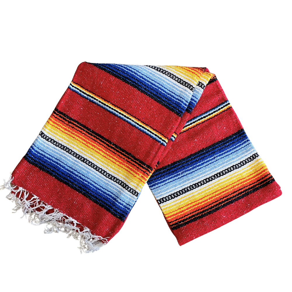 West Path Spectrum Mexican Baja Blanket / Rust Fire & Water