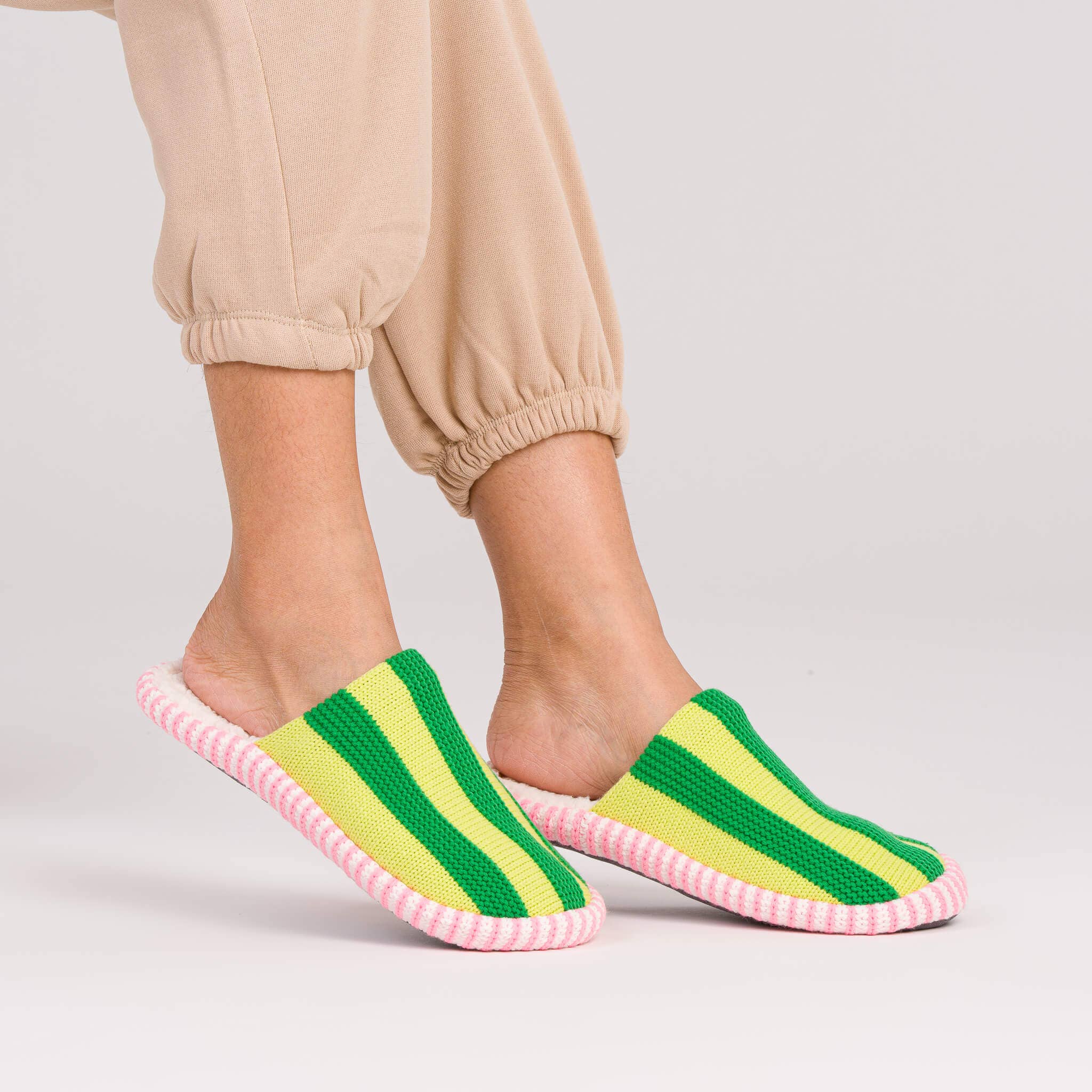 Super Stripe Mule Slippers