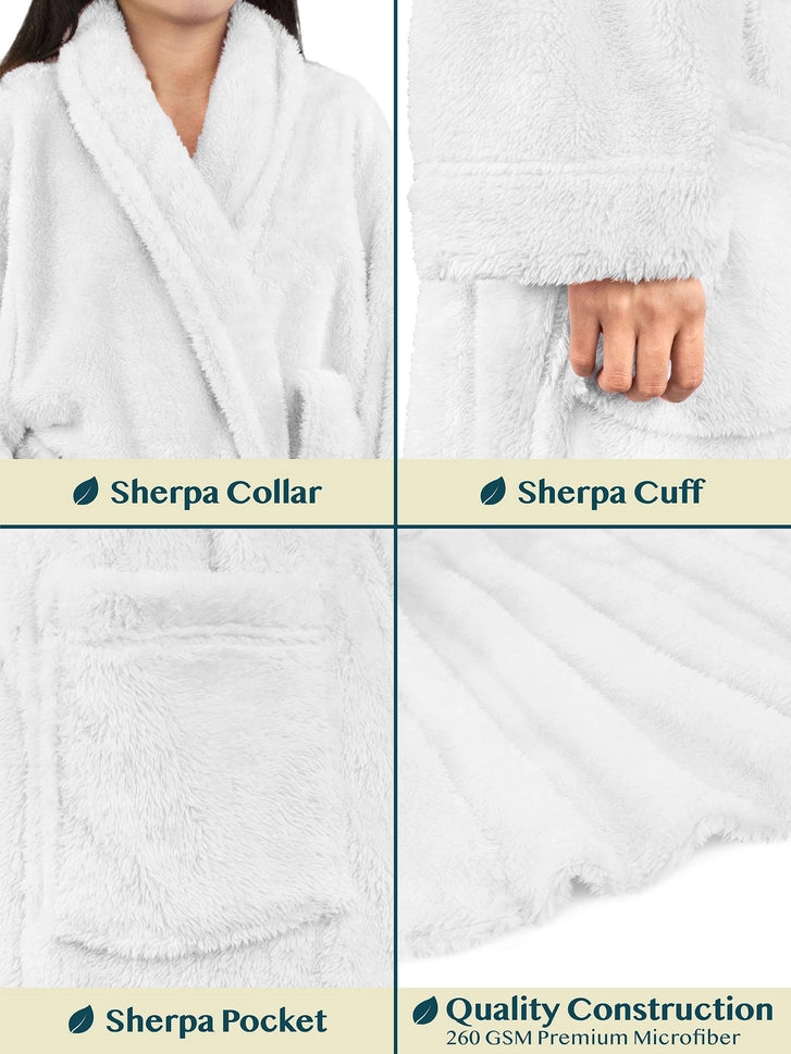 Pavilia Sherpa Fleece Women's Robe