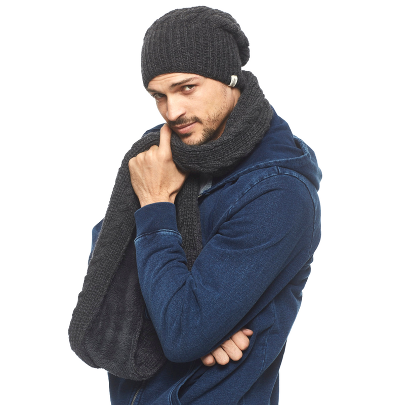 Nirvanna Designs Trinitas Sherpa Lined Hand-Knit Wool Infinity Scarf