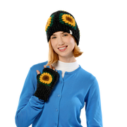 Nirvanna Designs Blooming Sunflower Hand-Knit Wool Hand Warmers