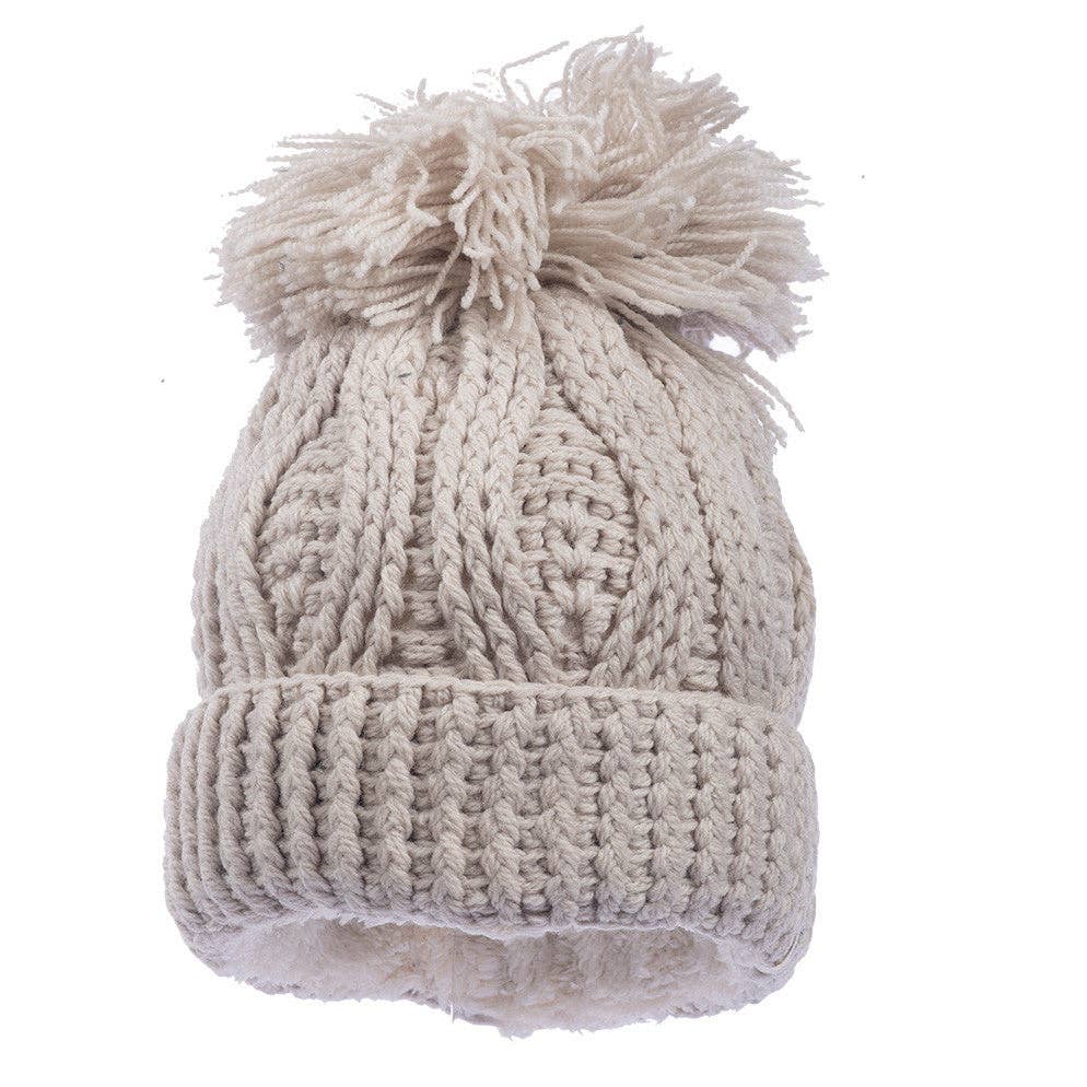 Big pom rib fold hat