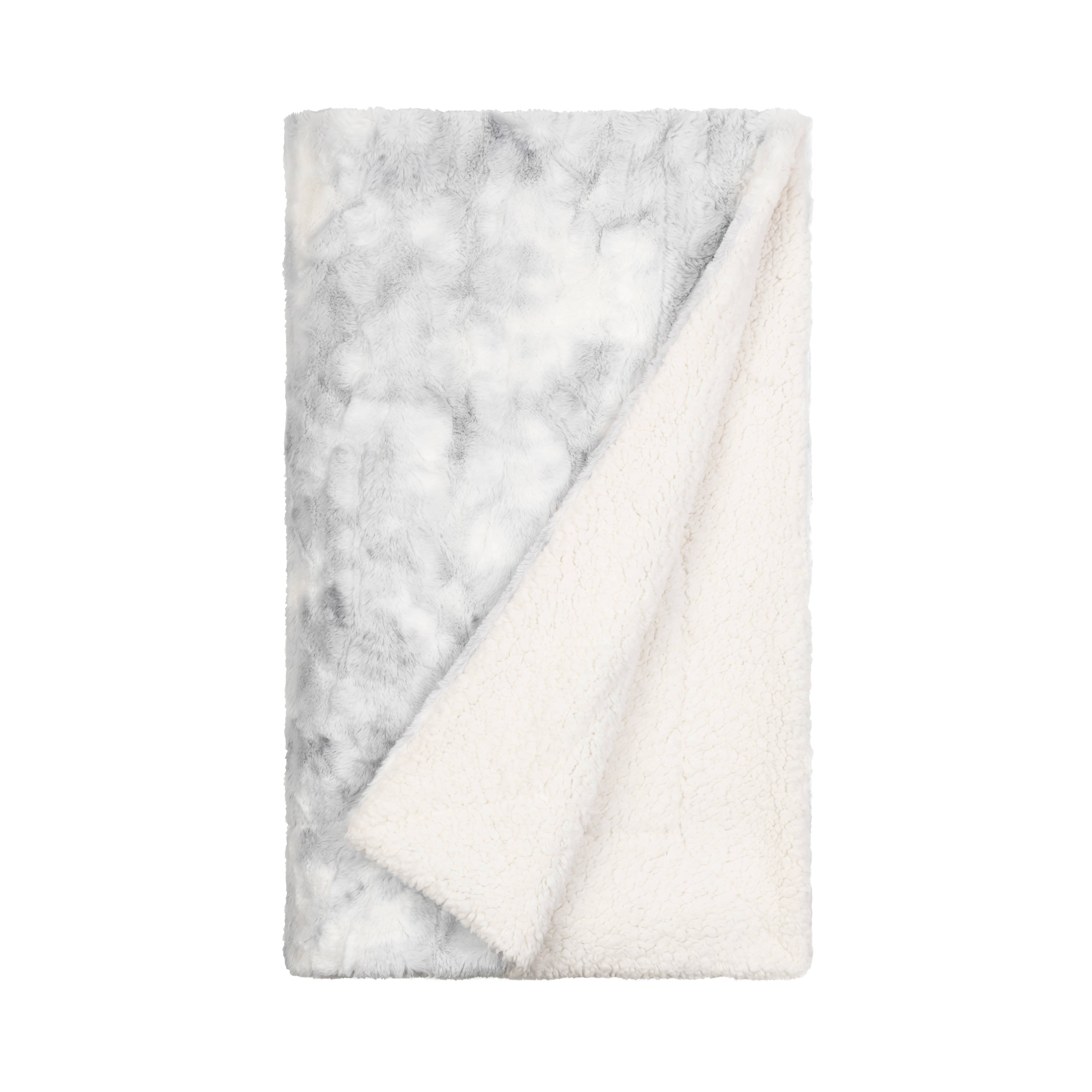 Faux Fur & Sherpa Throw Blanket