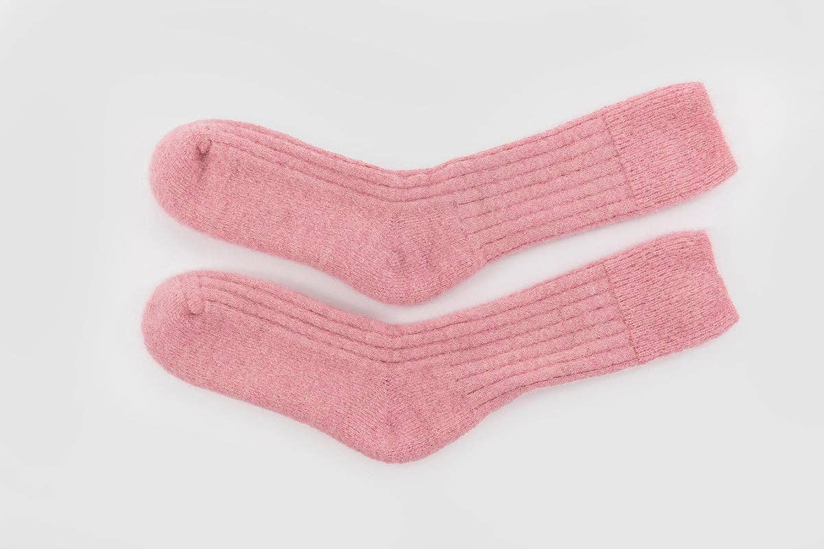 Ultra Soft Pink Alpaca Bed Socks