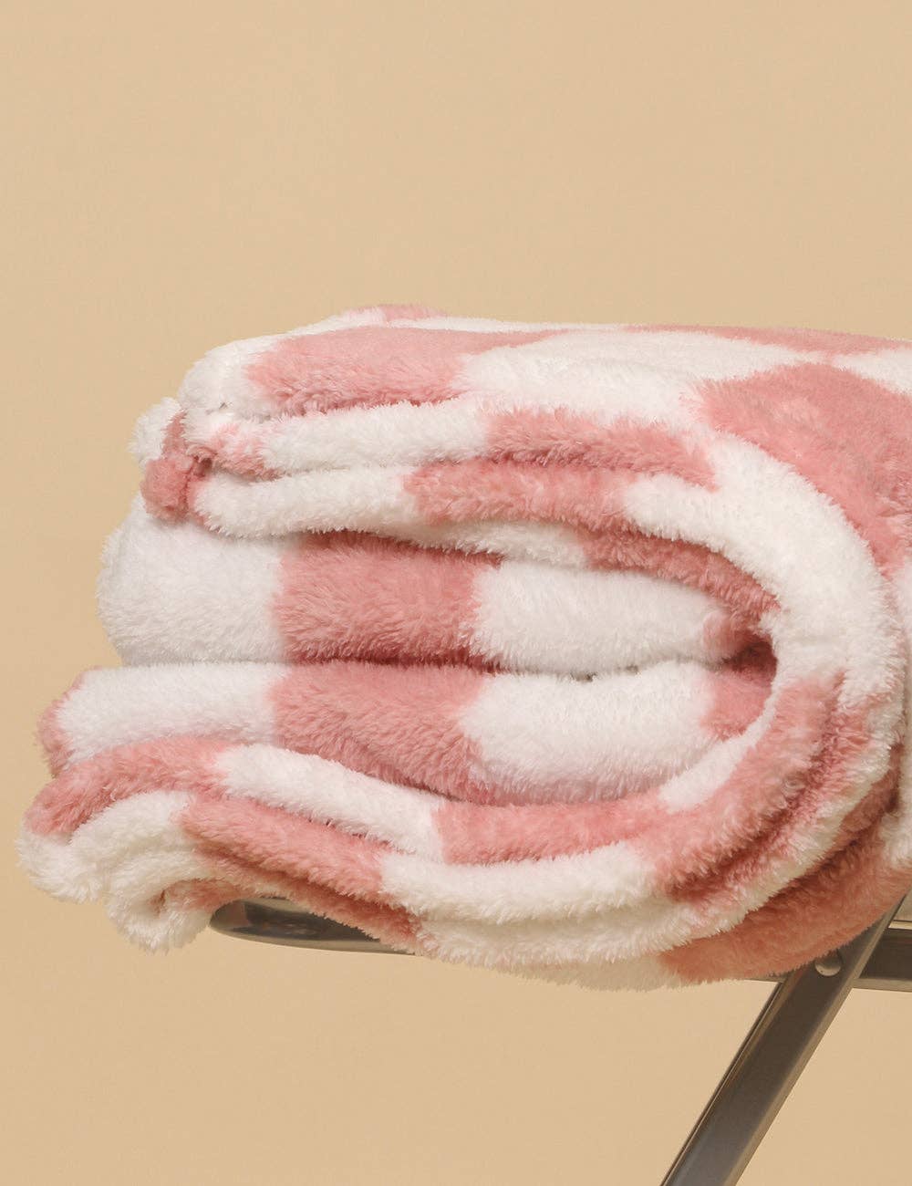 Home Coral Color Block Fleece Soft Blanket SKABL4090