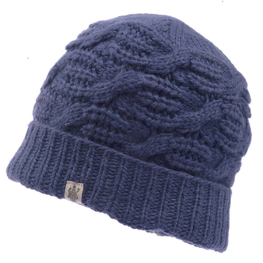 Side cable knit beanie
