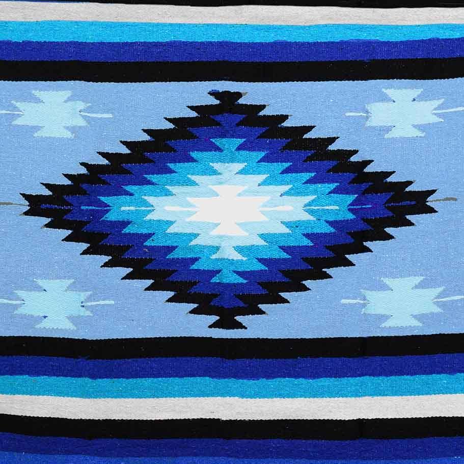 Blue Shades Mexican Diamond Blanket