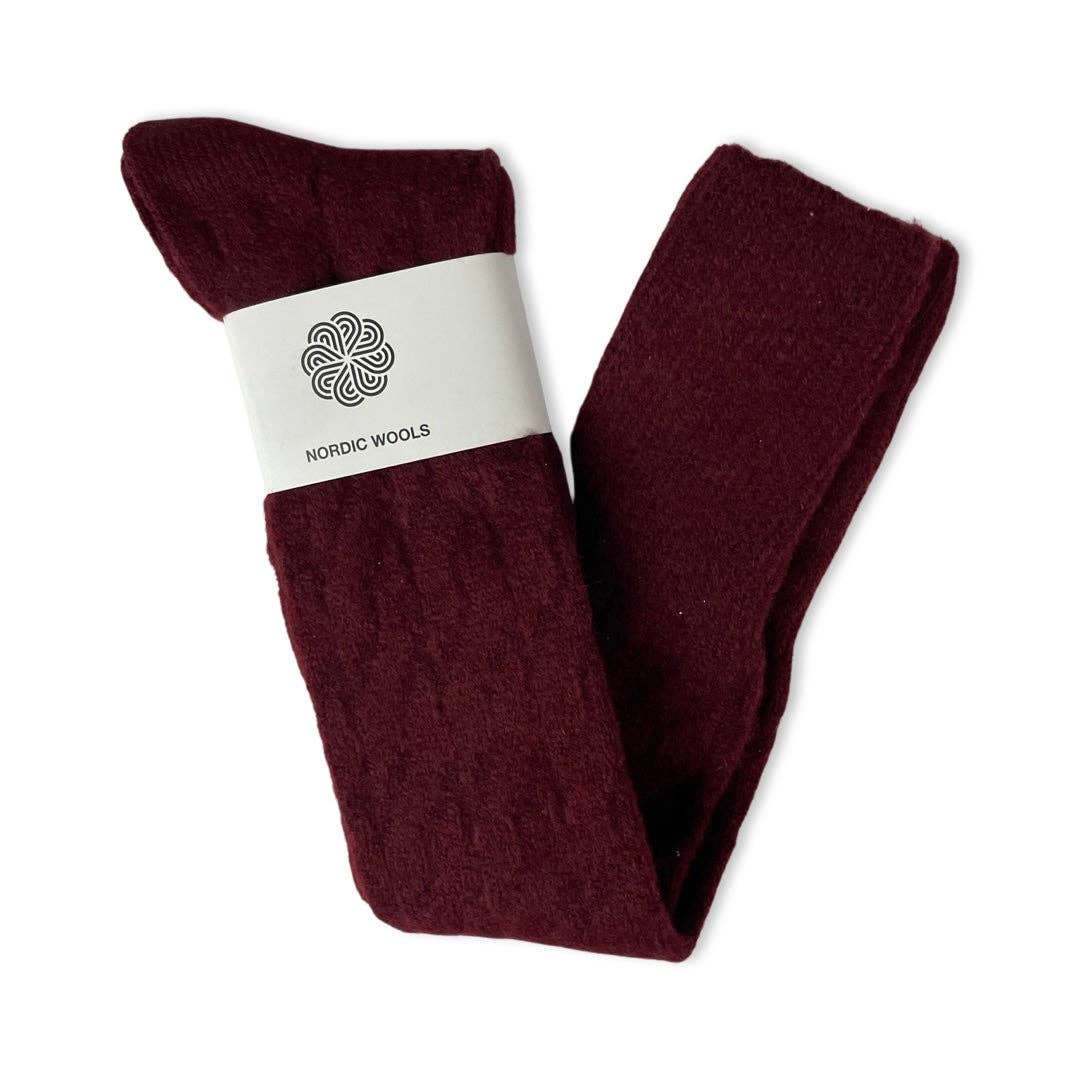 Nordic Wools Lyra Over-the-Knee Socks & Hand Warmers Set / Crimson