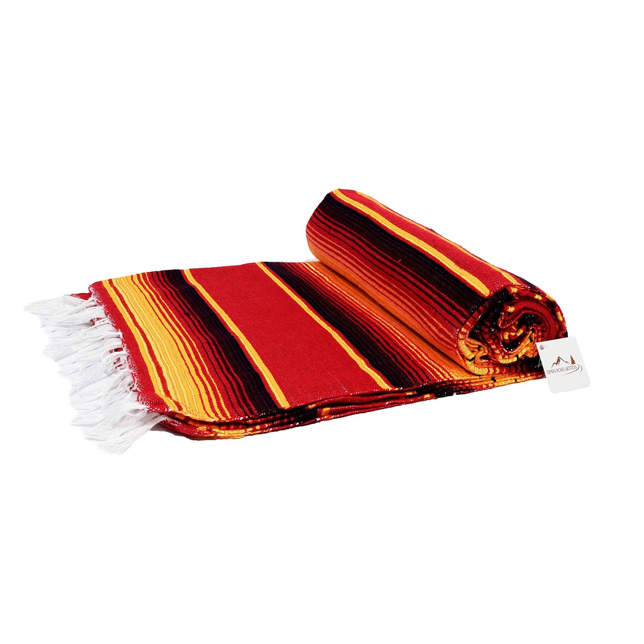 West Path Mexican Serape Blanket / Fire Tones