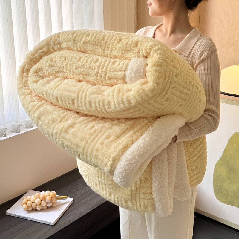 Sweetkama Grid Sherpa Fleece Oversized Throw Blanket