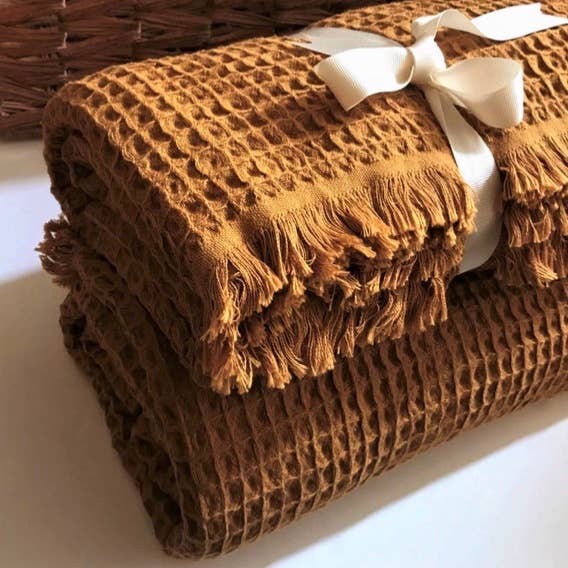 Waffle Soft 100% Turkish Cotton Blanket -  5 Colors
