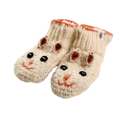 Nirvanna Designs Bunny Hand-Crochet Wool Slipper Socks