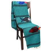 West Path Fish Mexican Baja Blanket / Teal