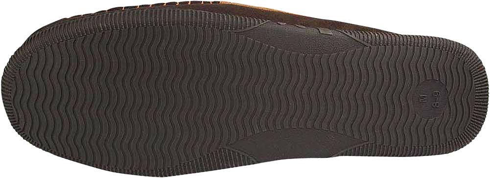 Norty Men's Faux Suede Memory Foam Moccasin Slippers / Chocolate & Camel