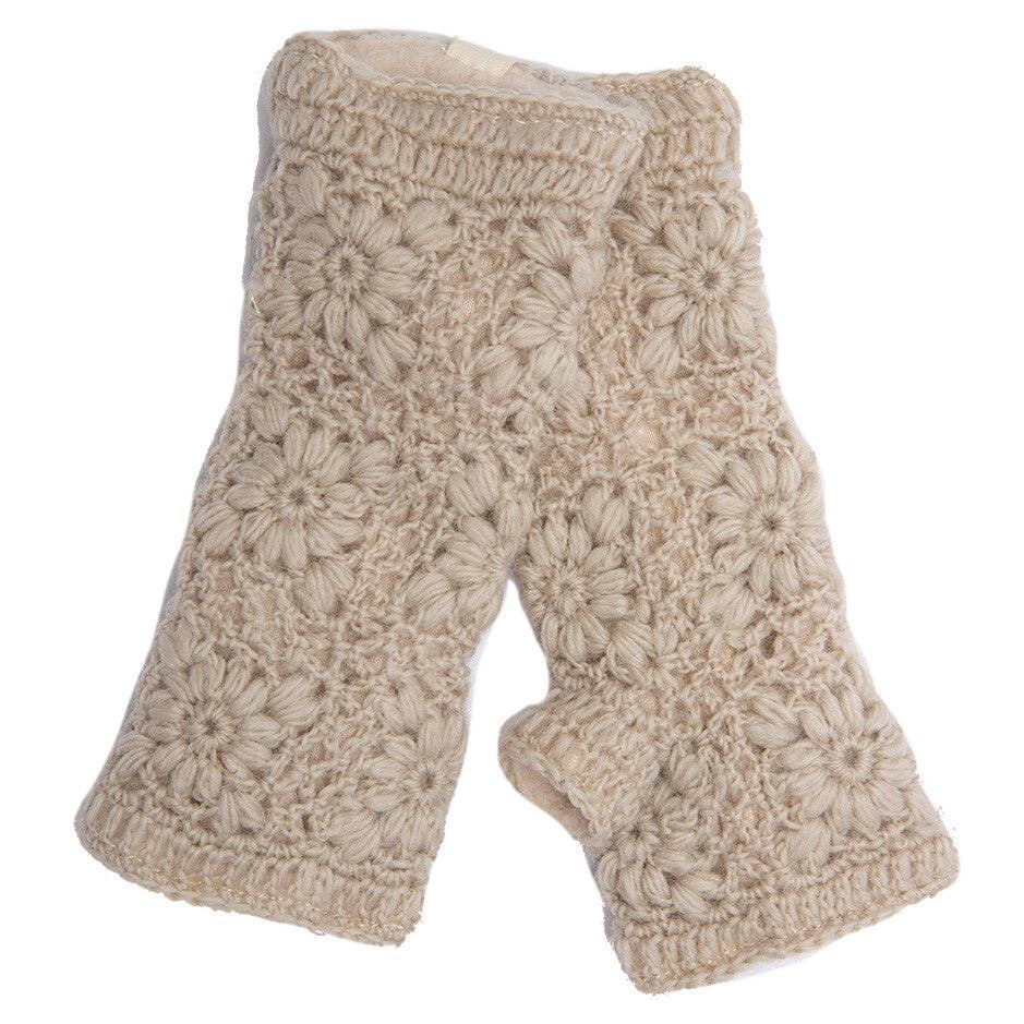 Nirvanna Designs Flower Crochet Wool Hand Warmers