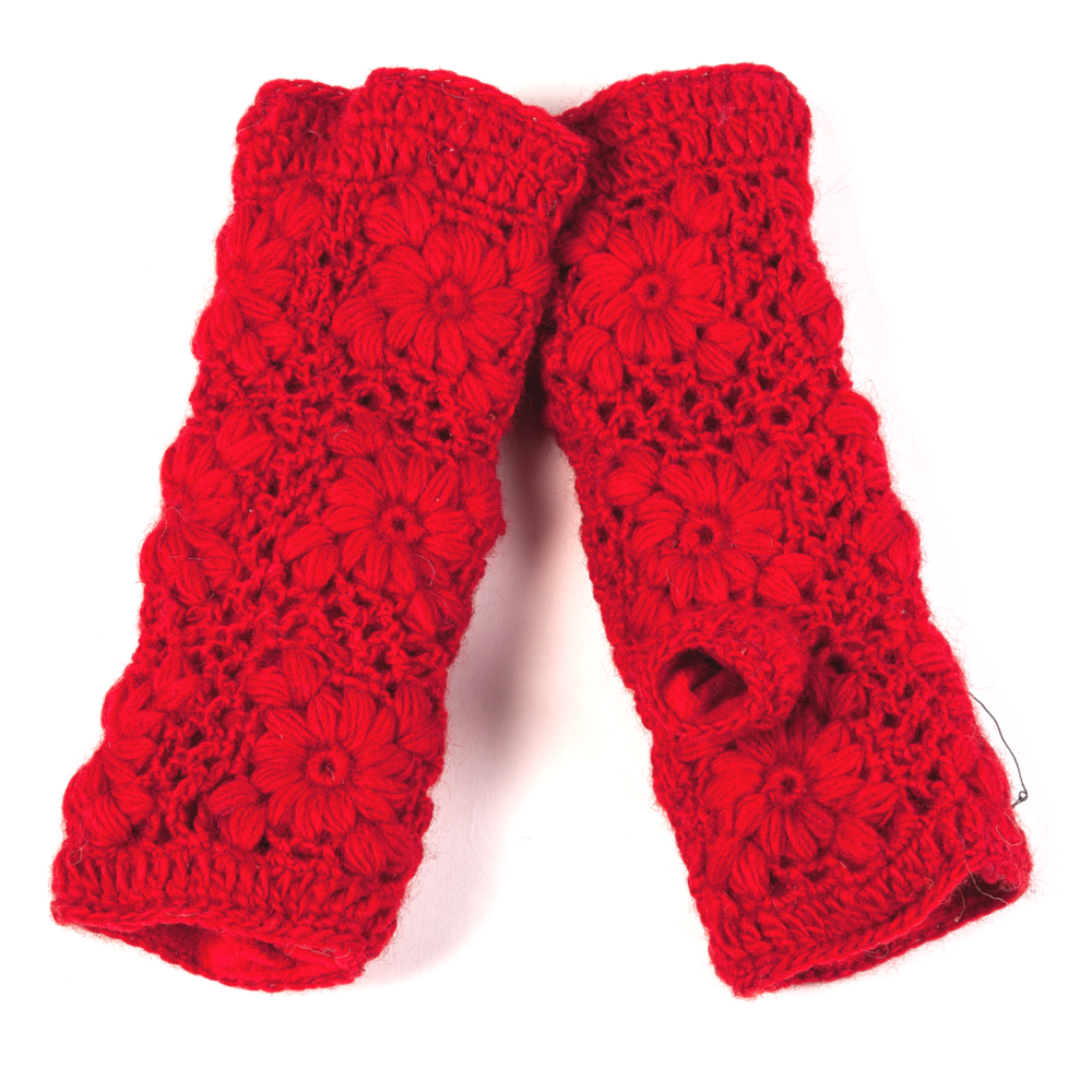 Nirvanna Designs Flower Crochet Wool Hand Warmers