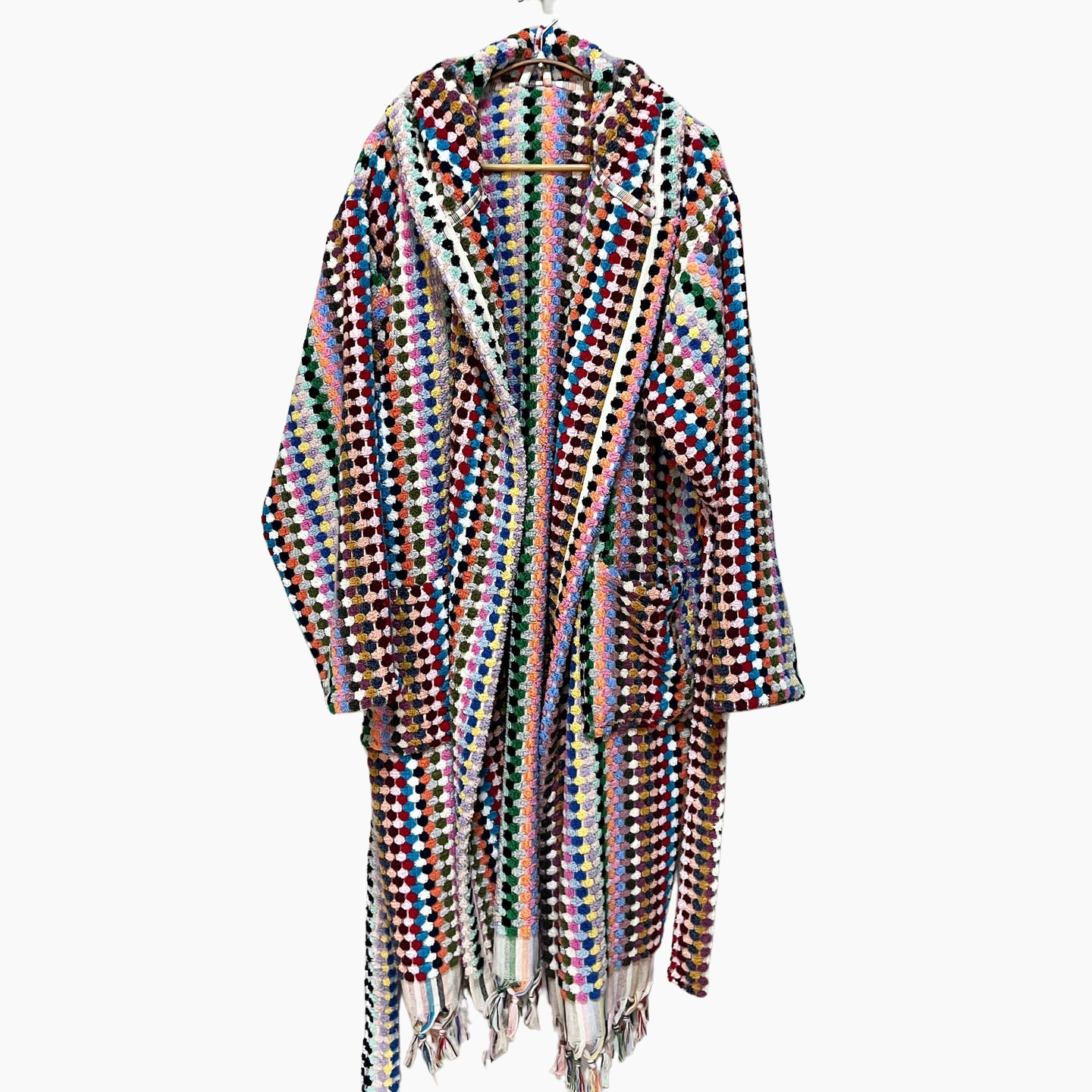 Pom Pom Bathrobe Handloom Turkish Cotton Resort Heavy Luxury