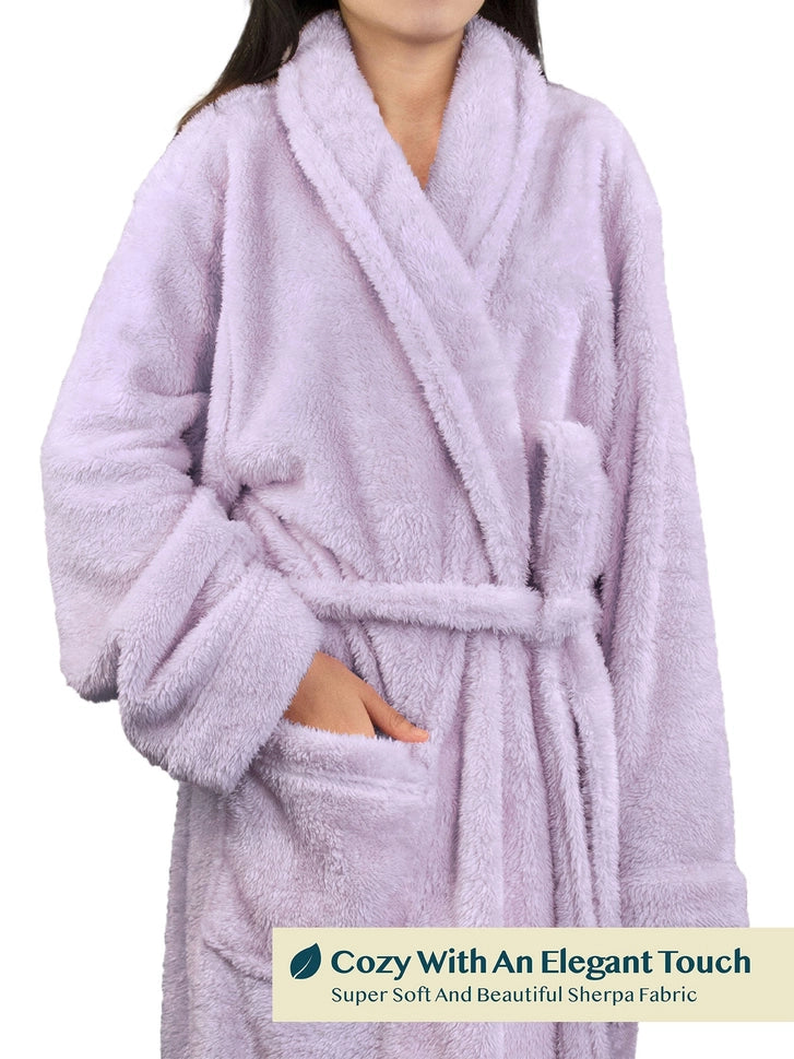 Pavilia Sherpa Fleece Women's Robe