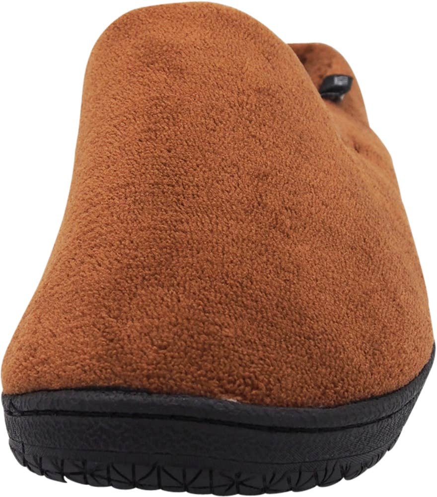 Norty Men's Microfiber Memory Foam Clog Slippers / Brown & Plaid