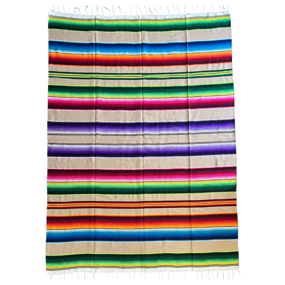 West Path Mexican Serape Blanket / Desert Rainbow