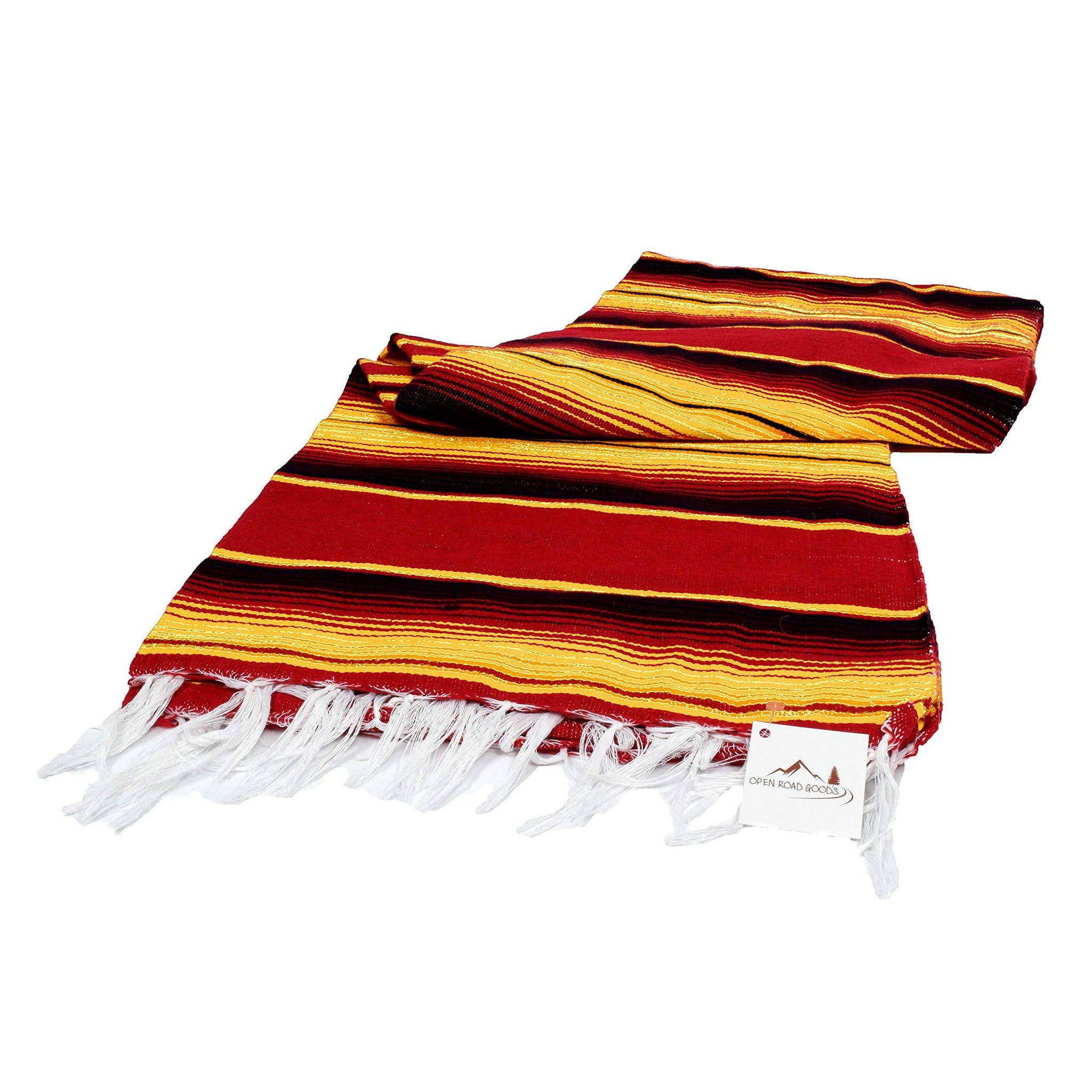 West Path Mexican Serape Blanket / Fire Tones