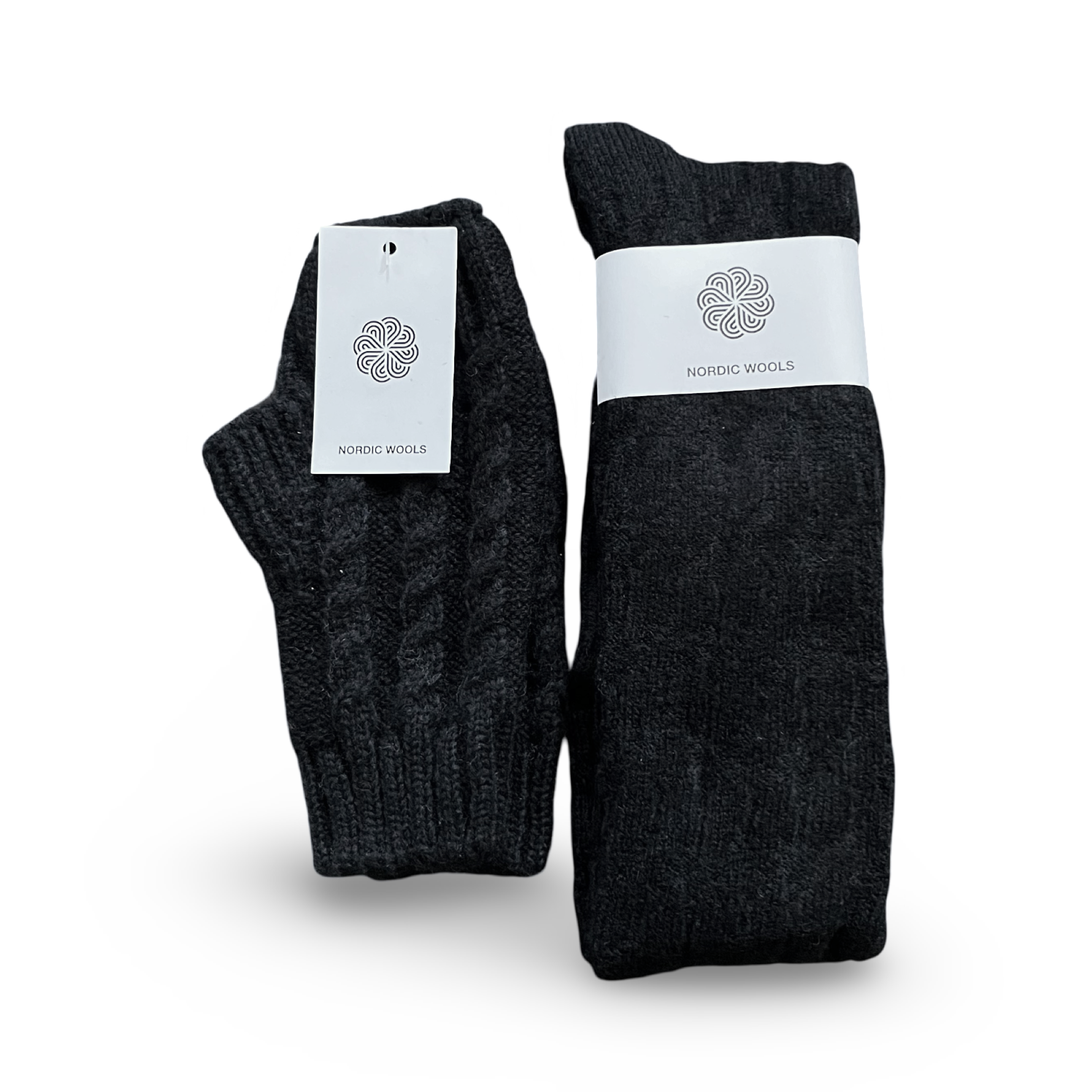 Nordic Wools Lyra Over-the-Knee Socks & Hand Warmers Set / Black