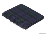 Bronte Moon Tartan Plaid Merino Wool Throw Blanket Collection / Blackwatch Plaid