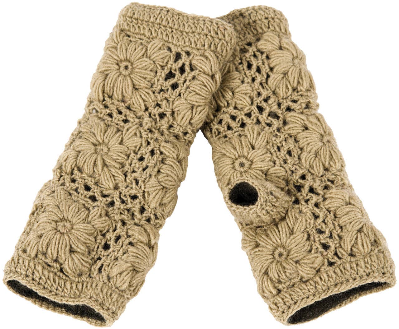 Nirvanna Designs Flower Crochet Wool Hand Warmers