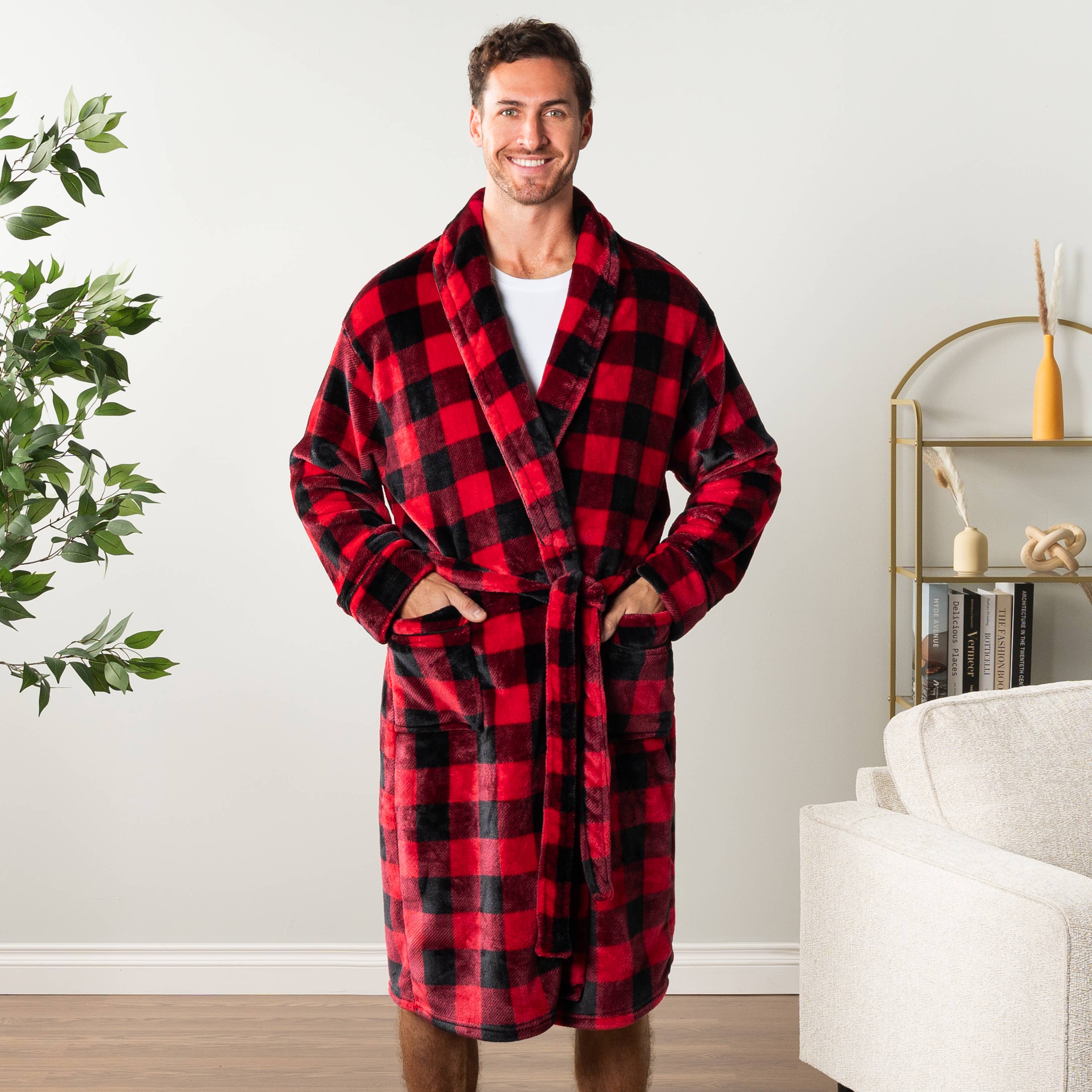 Men's Checkered Robe