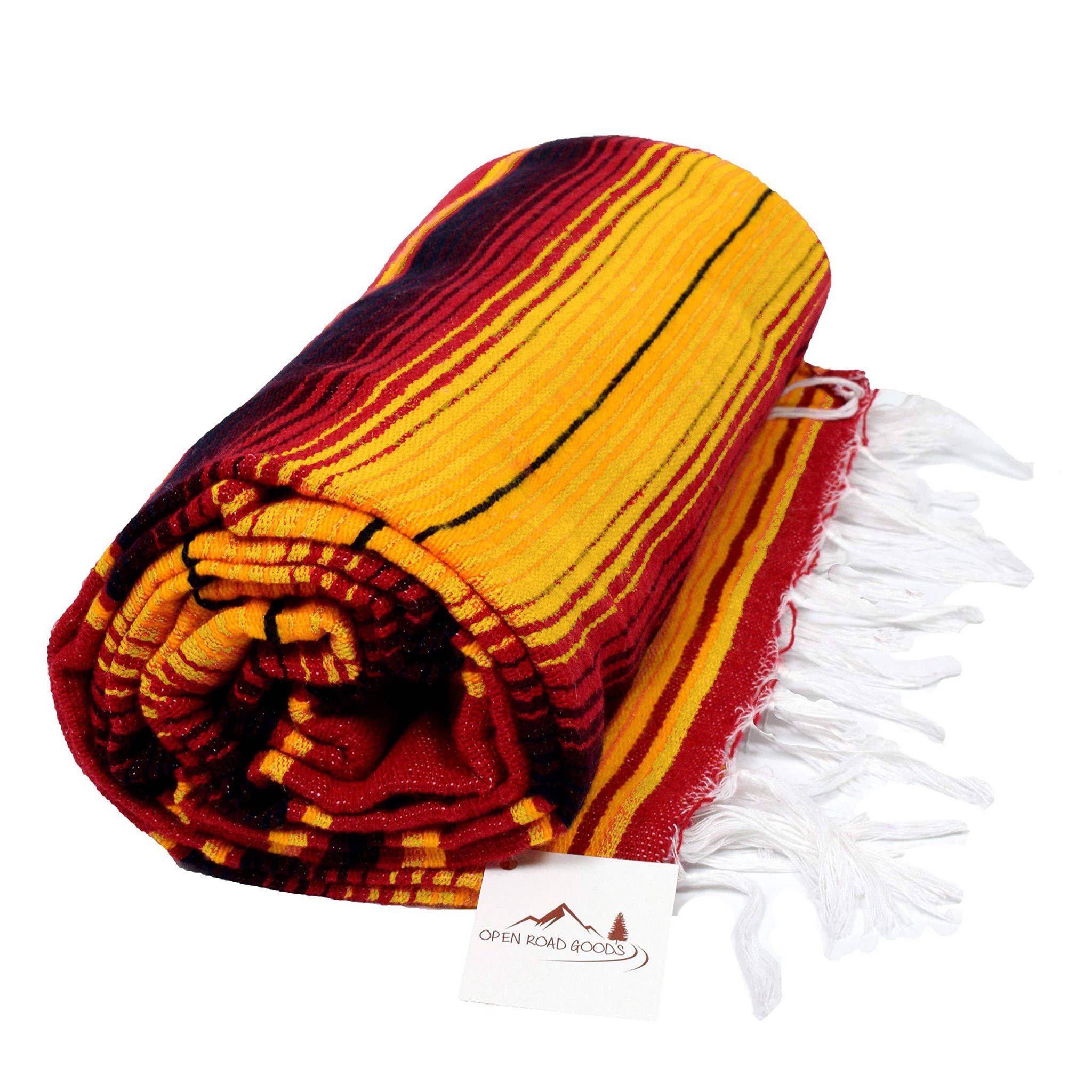 West Path Mexican Serape Blanket / Fire Tones