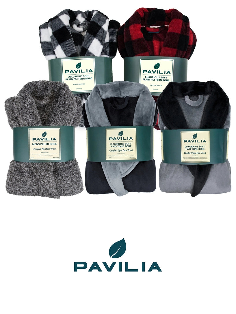 Pavilia Sherpa Fleece Men's Robe