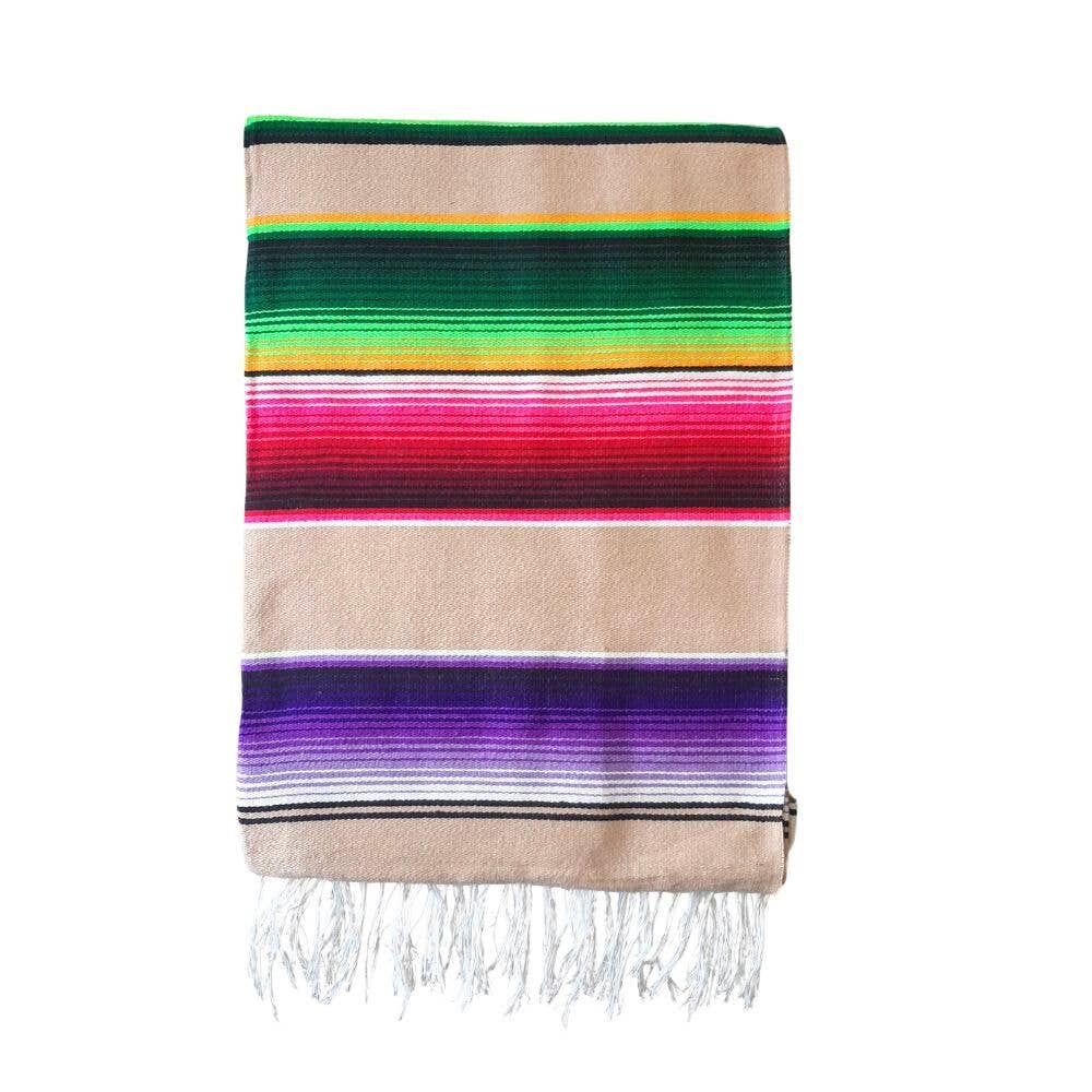 West Path Mexican Serape Blanket / Desert Rainbow