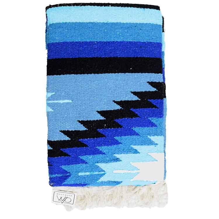 Blue Shades Mexican Diamond Blanket