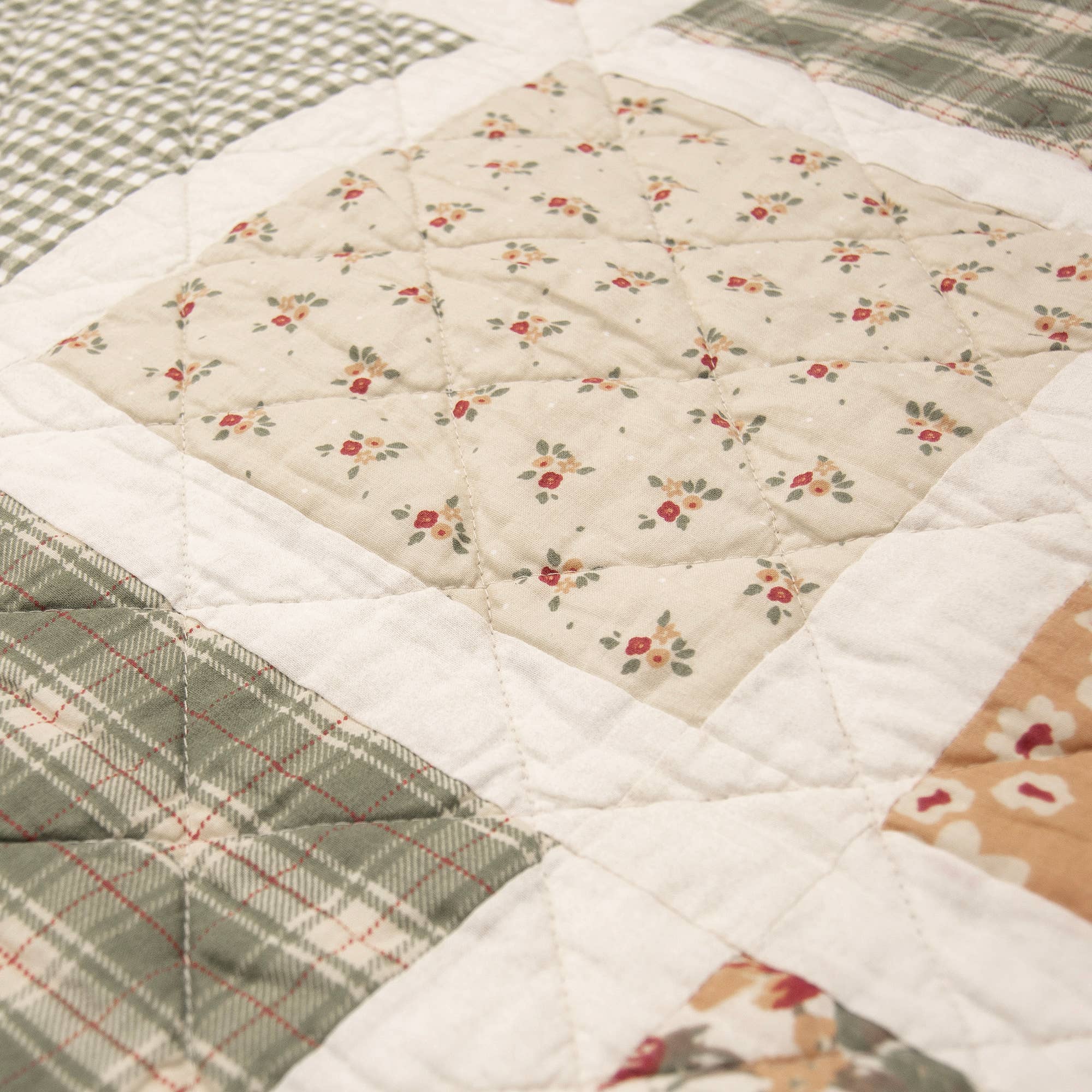 Donna Sharp Peach Rose Quilted Throw Blanket
