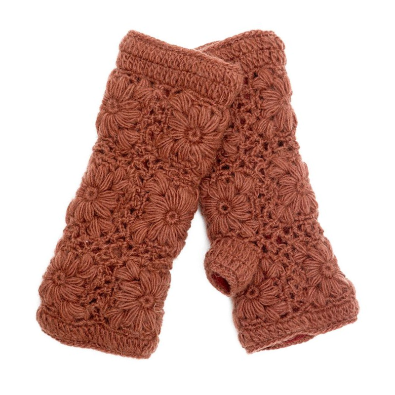 Nirvanna Designs Flower Crochet Wool Hand Warmers