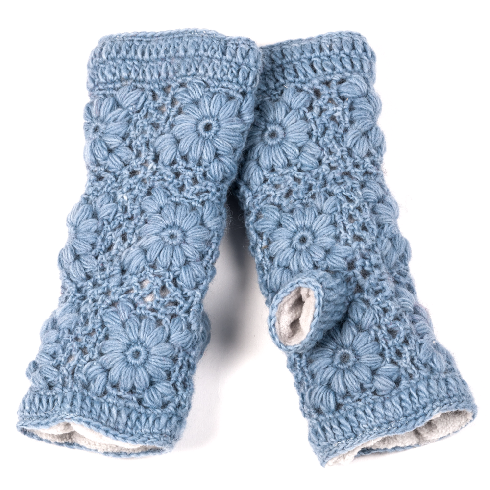 Nirvanna Designs Flower Crochet Wool Hand Warmers