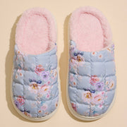 Frem Puffy Quilted Floral Bouquet Ultra-Soft Mule Slippers