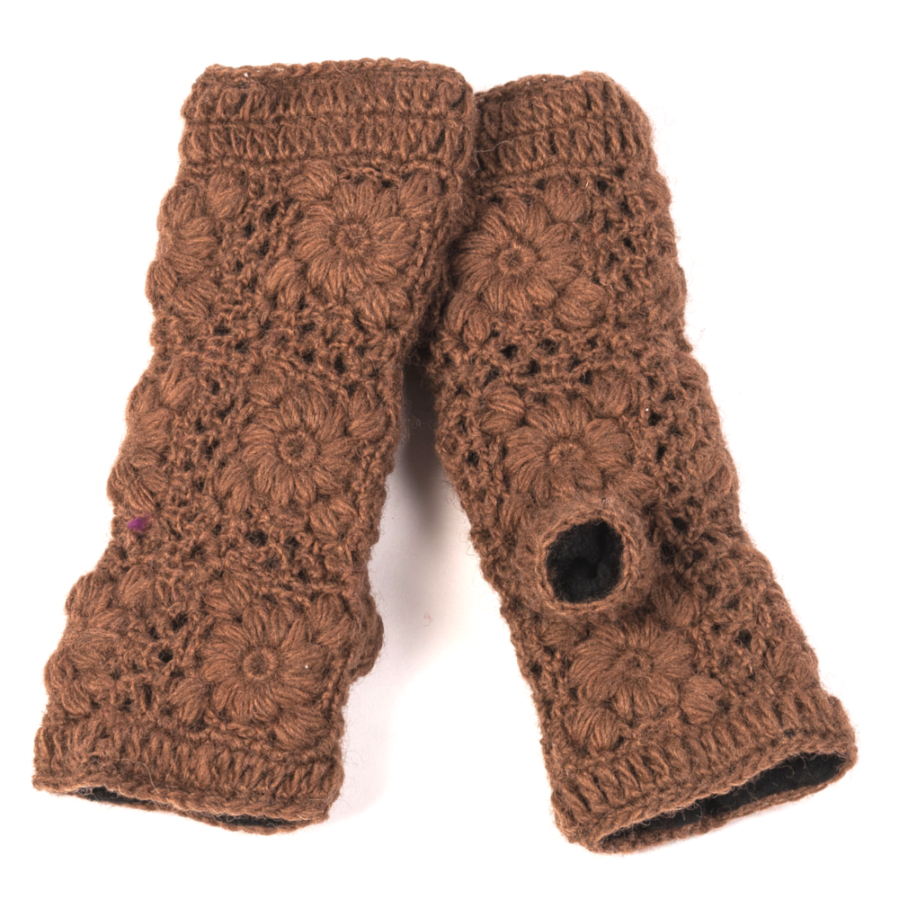 Nirvanna Designs Flower Crochet Wool Hand Warmers