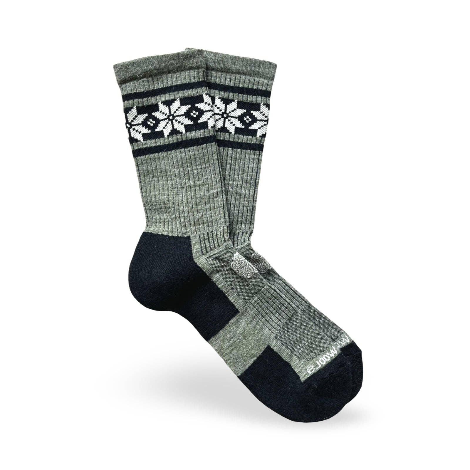 Nordic Wools Hike Merino Wool Blend Unisex Socks / Olive & Black