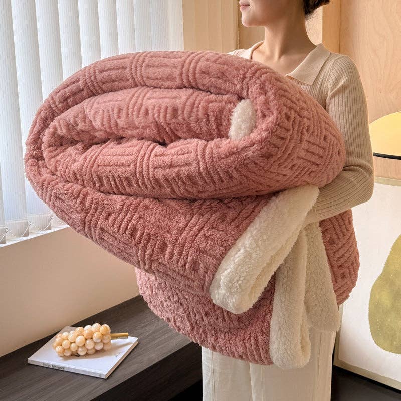 Home Decor Coral Fleece Soft Solid Color Blanket SKABL4251