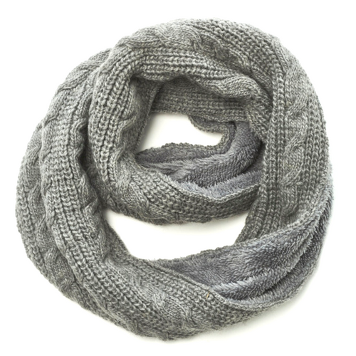 Nirvanna Designs Trinitas Sherpa Lined Hand-Knit Wool Infinity Scarf