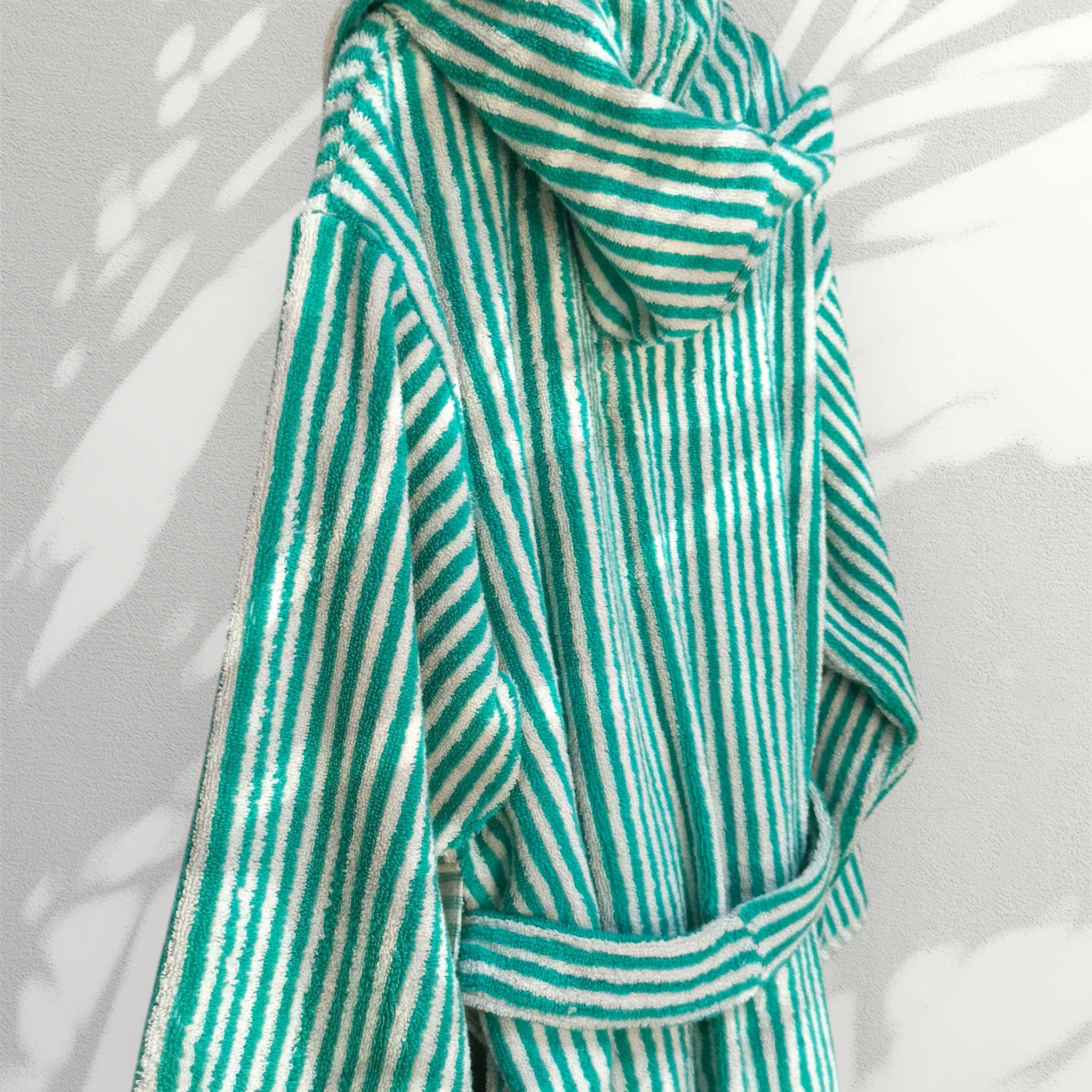 Stripe Bathrobe Handloom Turkish Cotton Resort Heavy Luxury