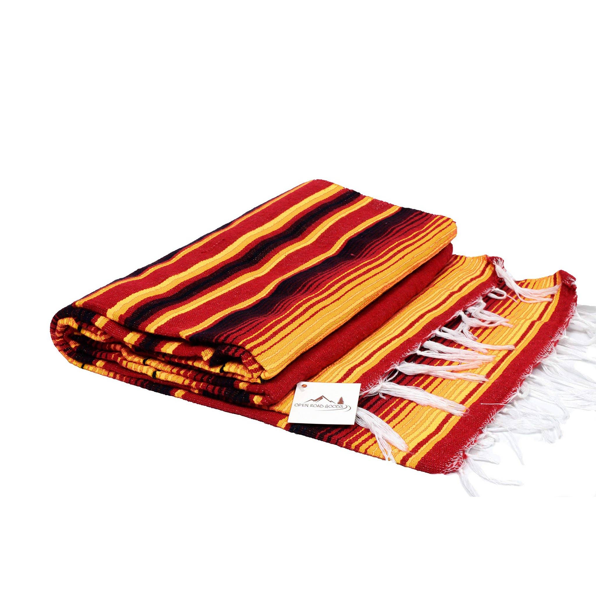 West Path Mexican Serape Blanket / Fire Tones