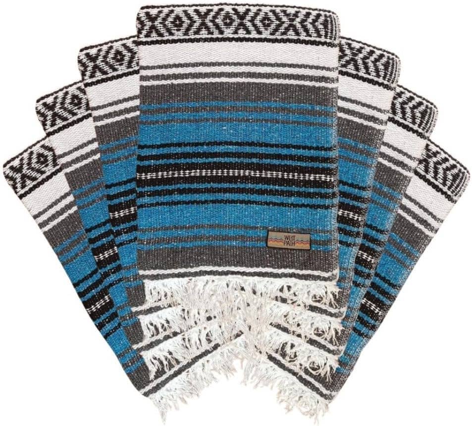 Mexican Blankets Blue Serape - Picnic | Camp | Yoga | Beach