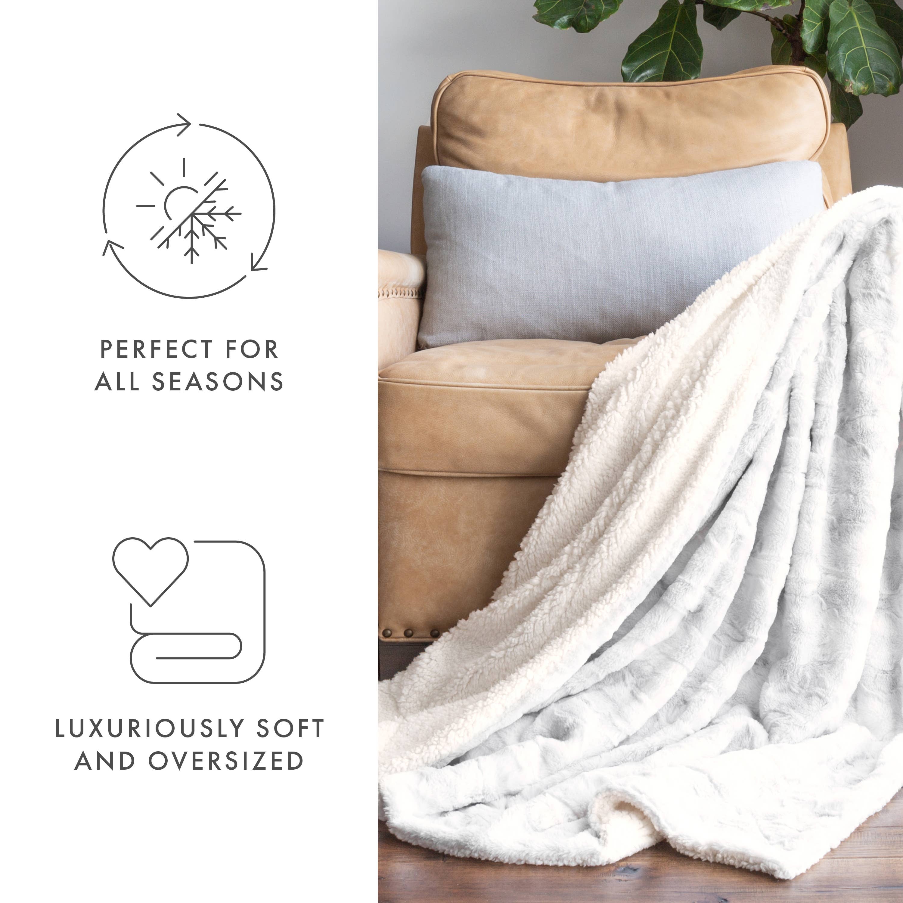 Faux Fur & Sherpa Throw Blanket
